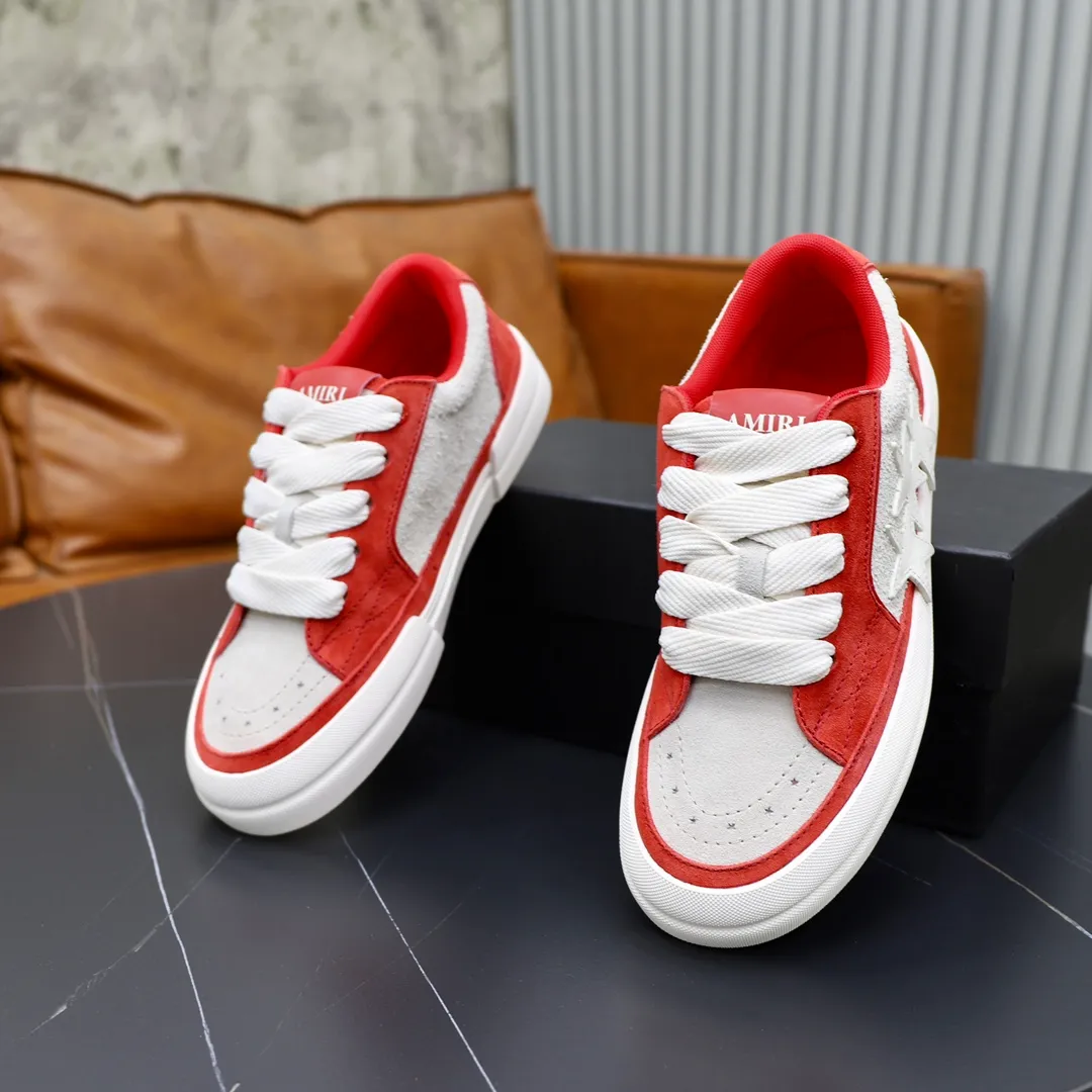 Men's men's shoes 💰540💰🔥🔥🔥 Couple style Amiri2024 new sports and casual shoes, casual, fashionable and versatile flat-soled moral training shoes. Classic color combination + perfect shoe shape, Amiri’s classic Logo star makes you and I fall in love. Imported cow suede leather makes the shoes more high-end. Recommended by major celebrities, bloggers and internet celebrities.   Color: black, off-white, blue, pink, red. Size: Women’s 35-40 (41 is custom-made and non-returnable) Men’s 38-44 (45 and 46 are custom-made and non-refundable)